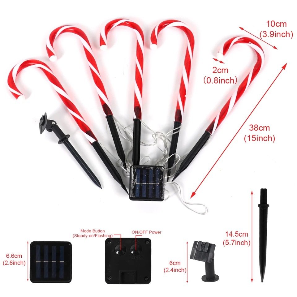 Bastones Solares Navideños - Imagen 4