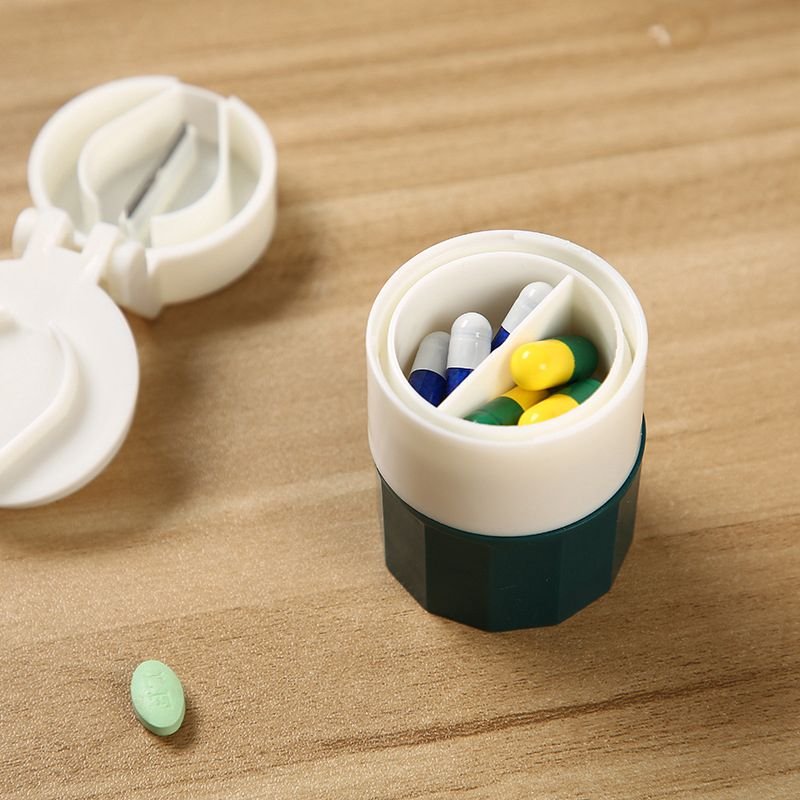 Pastillero multifuncional con organizador, cortador y triturador de tabletas